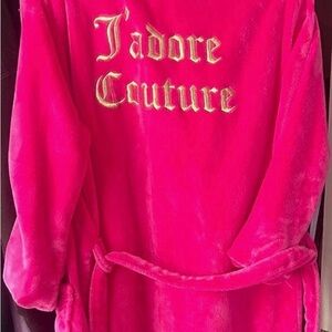 Juicy Couture Pink Robe with Gold Embroidery